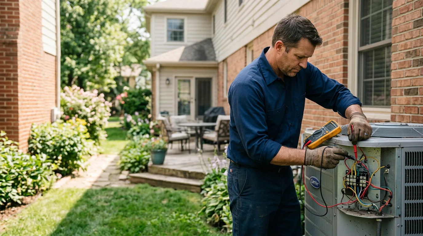 HVAC technician working near Fayetteville, NC